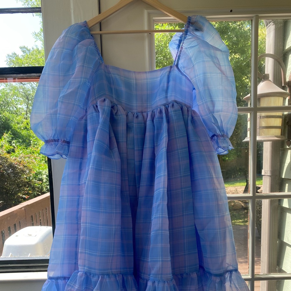 NWT!!! Selkie Cindy Plaid French Puff Dress.  Size M.